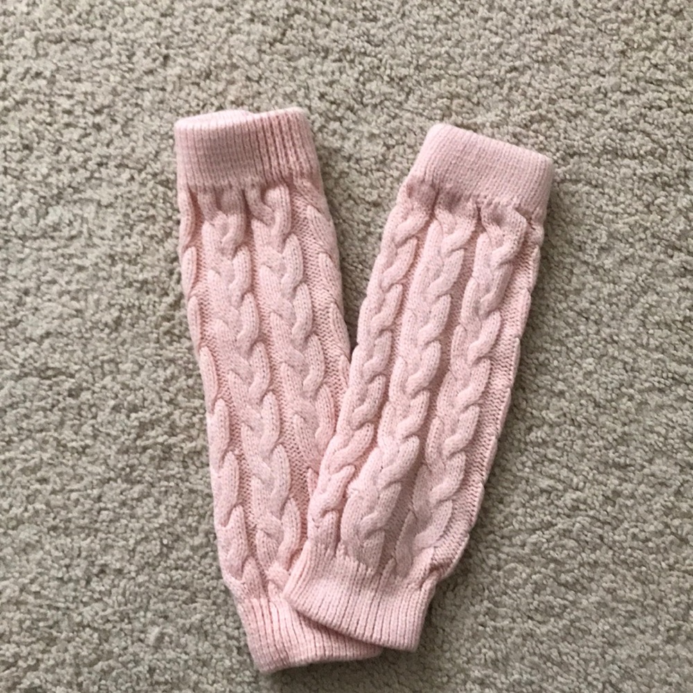 Girls cable knit dance leg warmers.